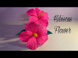 How to make Hibiscus Flower with crepe Paper | DIY | Paper Flower | Home decor