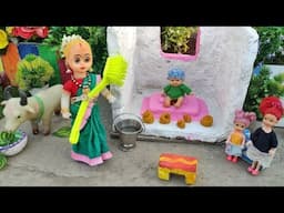 Barbie Doll All Day Routine In Indian Village /Radha Ki Kahani Part- 510/Barbie Doll Bedtime Story||