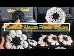 🌸Crochet African Flower-Square Tutorial|Beginners friendly pattern #crochetflower #grannysquare