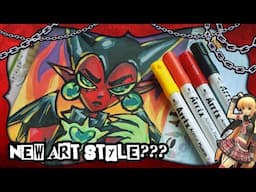 Switching Up Art Styles?! | Speedpaint w/ Arrtx 36 Acrylic Paint Markers