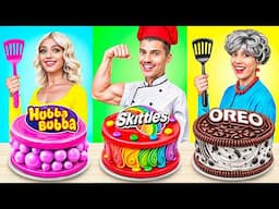 Me vs Grandma vs Chef Cooking Challenge! Cake Decorating Sweet Challenge by YUMMY JELLY