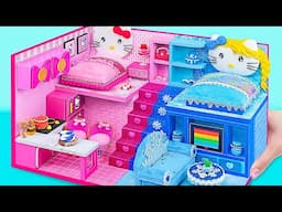 Make Hello Kitty House with Hello Kitty vs Frozen in Hot and Cold Style | DIY Miniature House