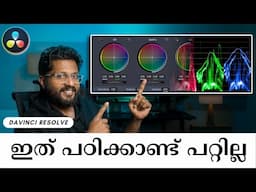 DAVINCI RESOLVE കളർ ഗ്രേഡിംഗ് മെയിൻ പാർട്ട്: വീൽസും സ്കോപ്പുകളും 🔥 | പഠിക്കാം !.