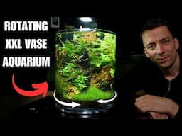 I Made A ROTATING No Filter Vase Aquarium - Step-by-step Aquascape Tutorial