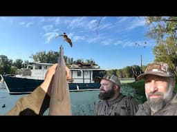 Mississippi River Duck Hunting Opening Day Limits Hunting From a House Boat Part 1 of 3