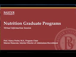 Nutrition Master's Program Virtual Information Session