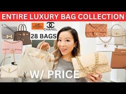 MY ENTIRE LUXURY HANDBAG COLLECTION w price | Chanel, Hermes, Saint Laurent, Chloe, Mulberry etc