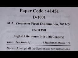 M.A English Semester -01 previous year paper session 2023-25 | All four papers | MJRUP Barelly