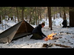 Tarp Camping in Snow