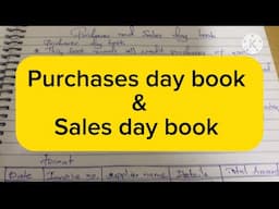 Purchases and sales day book// Accounting