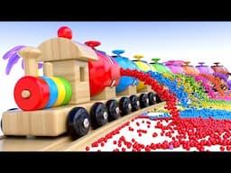 Colors with Preschool Toy Train and Color Balls - Shapes & Colors Collection for Children