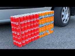 COCA COLA VS FANTA VS CAR, Coca Cola Zero, PowerAde, Fanta, Sprite, Fruko and Mentos Underground