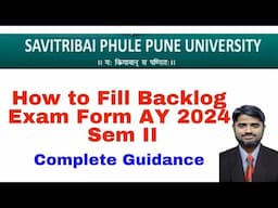 How to Fill Backlog Exam Form of Pune University | SPPU Exam Form | Step by Step