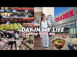 day in the life of a college student | shop with me: grocery shopping, pinkmas haul