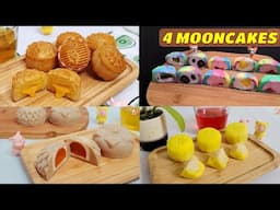 4 Easy and Delicious Recipes of Mooncakes | 4 Mooncake Styles [Subtitles] HNC Kitchen