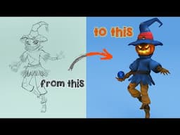 From 2D Sketch to 3D Model - Creating a Character in Womp 🎃✨