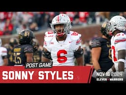 Sonny Styles recaps his two-sack performance against Northwestern