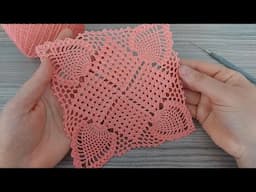 New Model 🌸 Stunning Square Floral Crochet Lace Pattern 🌸 | Easy Tutorial for Beginners