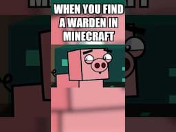 When you find a Warden in Minecraft #minecraft  #shorts