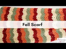 Fall Scarf | Easy Crochet Scarf Pattern | Easy Ripple Scarf | Beginner Crochet Scarf Tutorial