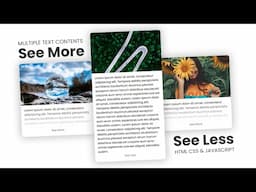 See More/See Less Function For Multiple Paragraph/Text Contents On A Website - HTML CSS & Javascript