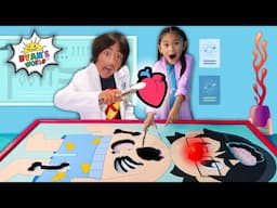 Giant Operation Game Challenge! Can We Save Daddy? Pretend Play Doctor & Helping People