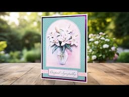 Vase of Lilies Sympathy Card | 3D Die Cut Decoupage Card Making