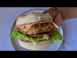 Easy Burger Recipe | How To Make Chicken Burger At Home | Crispy Chicken Sandwhich |