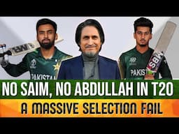 No Saim, No Abdullah In T20 | A Massive Selection Fail | Pak Vs Aus | Ramiz Speaks