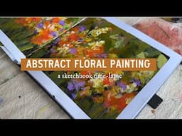 relaxing art video: abstract floral painting timelapse