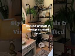 Styling Vintage Thrifted Decor & Crystals🧚🏽‍♀️#homedecor #styling #amethyst #interiordesign #decor