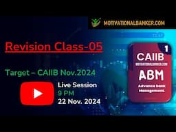 🔴CAIIB-ABM Live Class -22 Nov. 2024 @9 PM