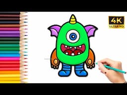 Spooky Halloween Monster Drawing Tutorial 🎃👻 (Step by step drawing)!!! @bambinoartz #halloween