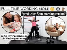 5AM Productive Working Mom Morning Routine w/a Preschooler & Kindergartener | Amanda Fadul