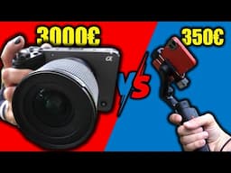 CÁMARA muy CARA (3000€) vs MÓVIL BARATO con Gimbal Hohem (350€)