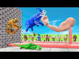 Animals vs Dinosaurs EPIC PUNCH Who Can Survive? ARBS Animal Revolt Battle Simulator