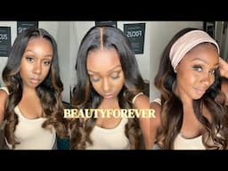 No Work (It Came Styled!!) Beautiful Chestnut Brown Ombré Loose Wave Glueless Wig | BeautyForever