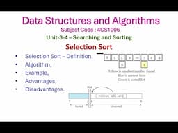 Selection Sort-3-4-Data Structures and Algorithms-Unit-3-Searching and Sorting-4CS1006