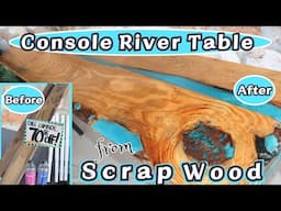 I made a River Table from Scrap Wood! | DIY Sofa Console Table