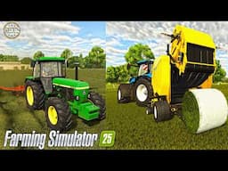 FARMING SIMULATOR 25 - New Farmer Building his perfect Beef Farm |  Mow-Rake-Bale!  Ep 11