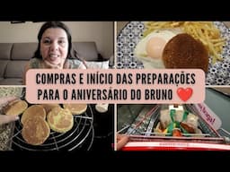 Preparações para o aniversário do Bruno 🎉 | Bolo, panquecas de banana e jantar de hambúrguer #vlog