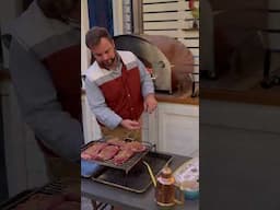 Grilling Steak in the Fontana Forni Firenze Oven with Fornono Toscano Stainless Steel Grill insert