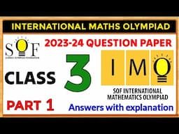 MATHS Olympiad class 3 | SOF IMO CLASS 3 | IMO OLYMPIAD CLASS 3 | IMO 2023-24 class 3 | #olympiad