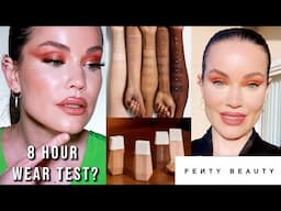 NEW FENTY EAZE DROP SKIN TINT REVIEW + 8 HOUR WEAR TEST (Dry Skin Shade 4) @fentybeauty