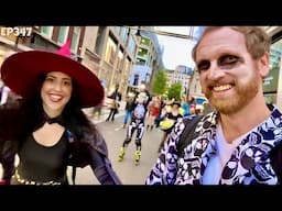 Roller Blade Hallowe'en Skate Through London England