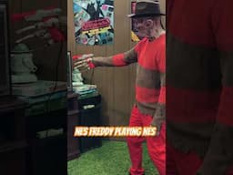 NES Freddy cosplayer plays NES Duckhunt