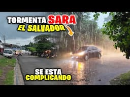 🌀TORMENTA SARA🌀Se esta Complicando en EL SALVADOR🚨 CALLE A PUERTO PARADA USULUTAN.