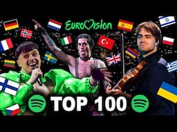 TOP 100 Eurovision Most Streamed Songs 1956-2023 on Spotify | Best Performances & Hits