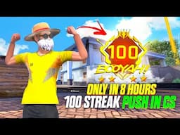 Pushing 100 Streak only in 8 Hour in cs rank | Shortest Challenge ever - MONU KING