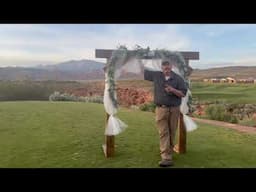 Custom Wedding Arch Setup on Golf Course.